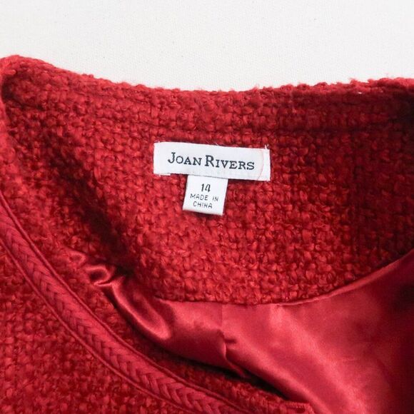 Joan Rivers Red Chanelesque Jacket Size 14 - Picture 3 of 11